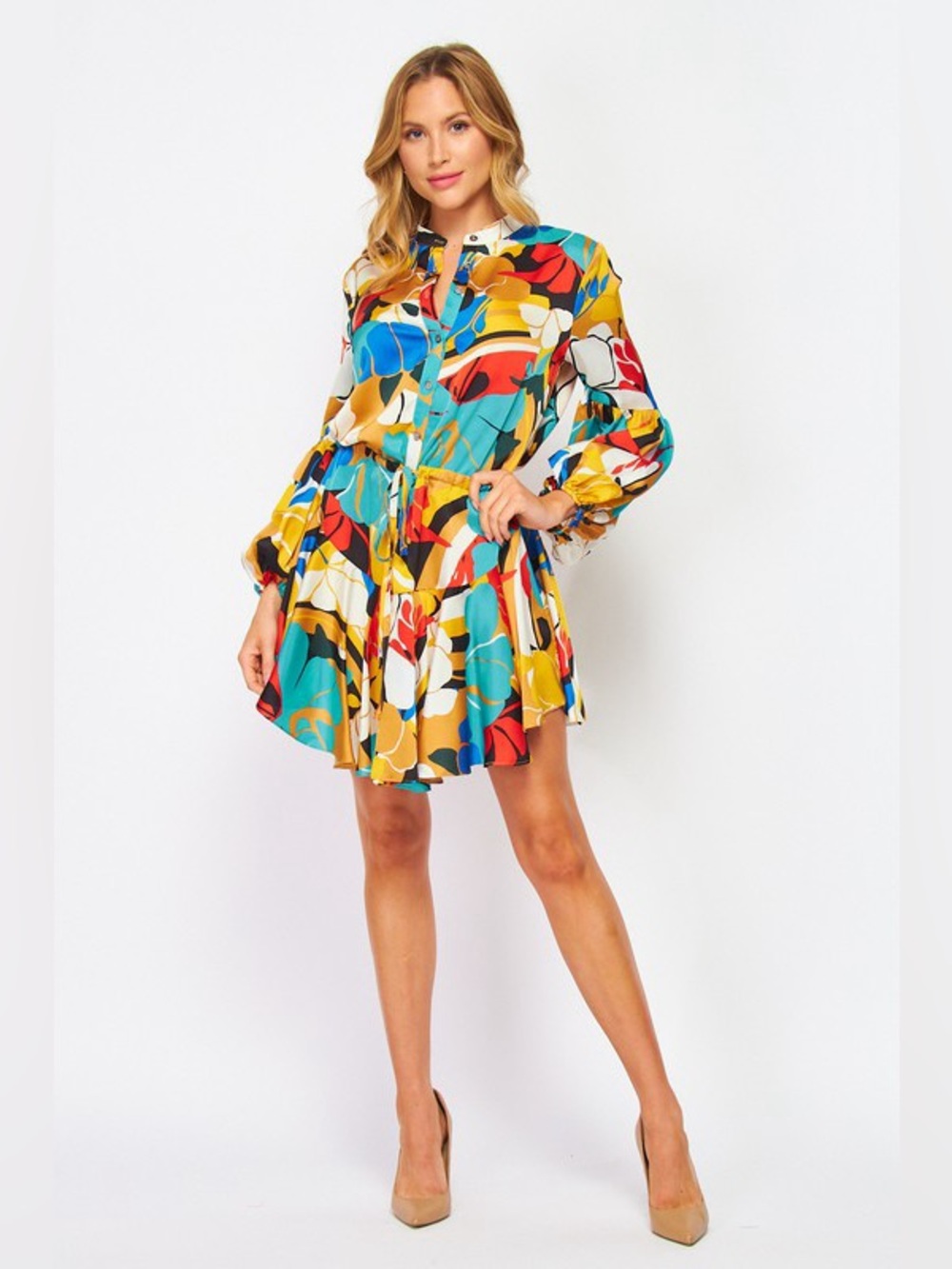 Vibrant Multicolor Floral Mini Dress